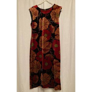 JM Studio by John Meyer Velvet velour sleeveless floral minimal dress